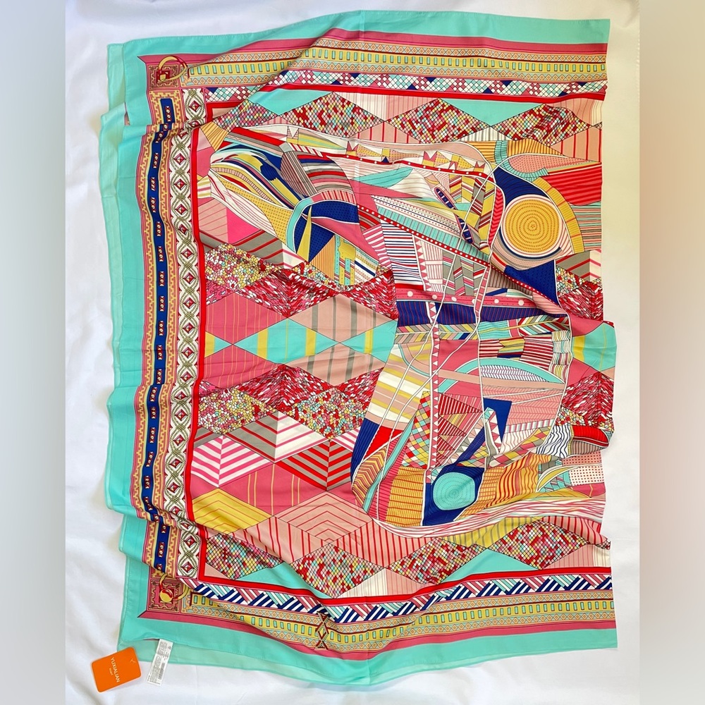 NWT: Scarf Wrap Shawl Women Size XL 76x52 Teal Beach Pool Skirt Dress